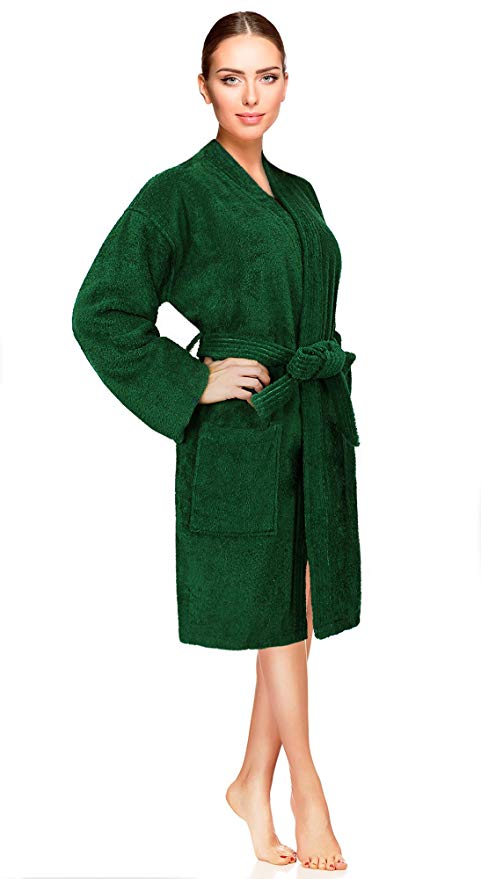 Women's Robe, Turkish Cotton Terry Kimono Spa Bathrobe