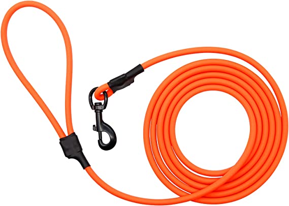 Nimble Waterproof Dog Leash Durable Training Lead Outdoor Long Leash 10ft 15ft 30ft for Dog Training,Beach,Yard,Camping,Swimming (10ft, Orange)