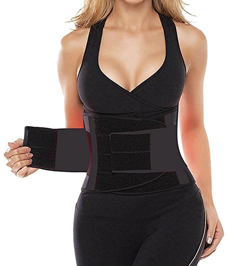 Camellias Women Waist Trainer Belt Body Shaper Belly Wrap - Trimmer Slimmer Compression Band for Weight Loss Workout Fitness