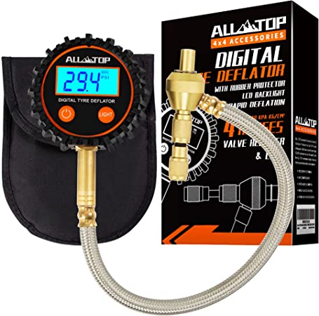 ALL-TOP 4x4 Digital Tire Deflator kit/Air Down Master/Rapid Tire Deflator/Professional Tire Pressure Gauge (250 PSI)