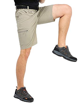 MIER Men's Stretchy Hiking Shorts Quick Dry Nylon Cargo Shorts with 5 Pockets, Water Resistant, Lightweight