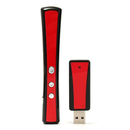 M.Way USB Wireless Remote Control Clicker Laser Pointer Training Presentation Lecture, 2.4GHz flip pen for XP/VISTA/ Linus & Macos various systems Red