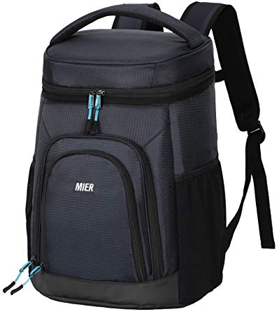 MIER Insulated Cooler Backpack Leakproof Soft Cooler for Lunch, Picnic, Hiking, Beach, Park, 24Can