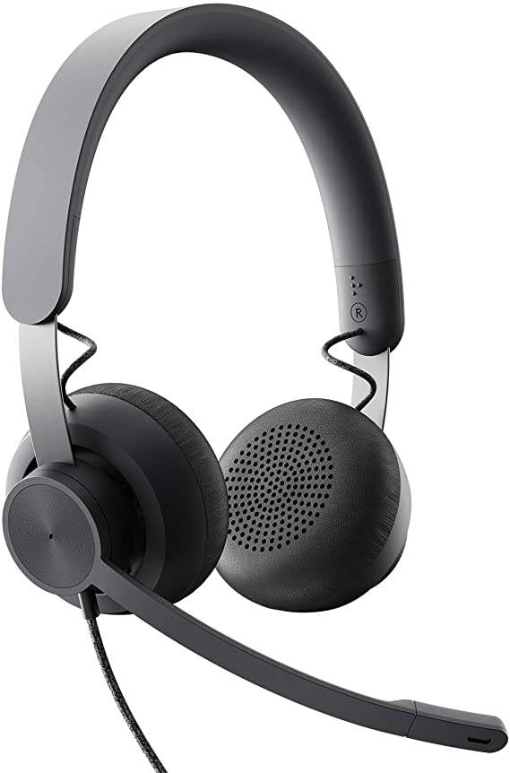 Logitech Zone Wired Noise Cancelling Headset, Certified for Microsoft Teams with Advanced Noise-canceling mic Technology for Open Office environments, USB-C with USB-A Adapter, Graphite.