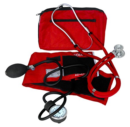 Dixie EMS Blood Pressure and Sprague Stethoscope Kit, Red
