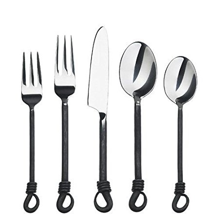 Gourmet Settings Twist and Shout 20-Piece Stainless Steel Flatware Set, Service for 4
