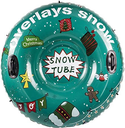 Snow Tube Inflatable Snow Sled for Kids and Adults 47" Heavy Duty Snow Toys for Outdoor Sports Winter Gifts for 3  Year Old Boys and Girls