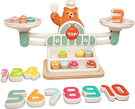 TOP BRIGHT Balance Math Game for Kids Ages 3-5, Balance Counting Math Game for Girls and Boys, STEM Learning Toys for 3 4 5 Year Old Gifts