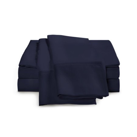 1000 Thread Count 100% Egyptian Cotton Sheet Set by ExceptionalSheets, Queen, Navy Blue