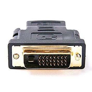 niceEshop Gold Plated HDMI Female to DVI-D(24 1) Male Adapter Converter,Black