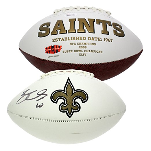 Brandin Cooks Autographed New Orleans Saints White Panel Football - JSA Certified Authentic - Autographed Footballs