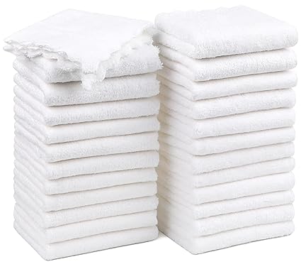 HOMEXCEL Baby Washcloths 24 Pack, Microfiber Coral Fleece Baby Bath Face Towels, Extra Absorbent and Soft Wash Cloths for Newborn, Infant, and Toddlers, Baby Boy Girl Washcloth for Face and Body 7x9"