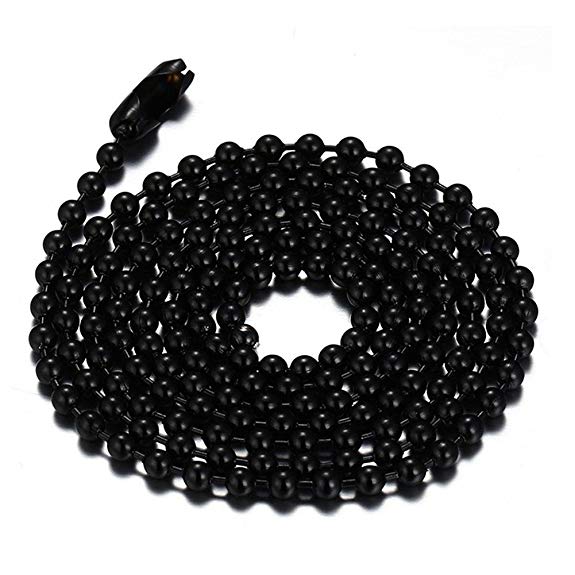 Oakky Titanium Steel 316l Stainless Steel Small Beads Chain Necklace 24 Inch