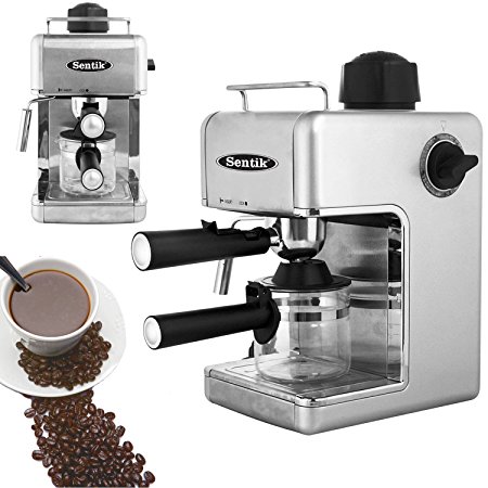 Sentik Professional Espresso Cappuccino Coffee Maker Machine Home - Office (Silver)