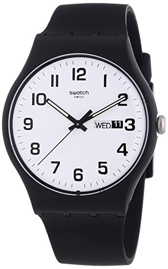 Swatch Twice Again White Dial Plastic Silicone Quartz Unisex Watch SUOB705