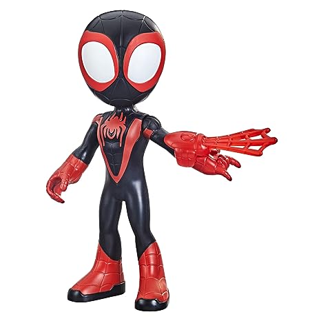 Marvel Spidey and His Amazing Friends Supersized Miles Morales: Spider-Man 9-inch Action Figure, Preschool Super Hero Toy, Kids Ages 3 and Up