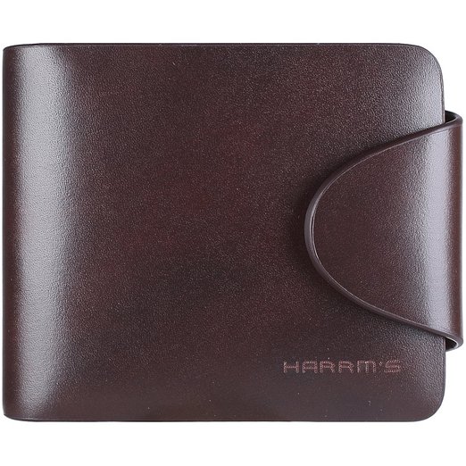 Harrms Best Genuine Leather walletTirfoldZipper leather buckle Italian 100 Cattle