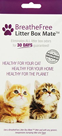 BreatheFree Litterbox Mate Litter Pad, Eliminates All Litter Box Odors for 30 Days