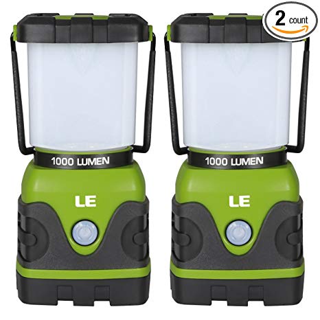 LE 1000lm Dimmable Portable LED Camping Lantern 4 Modes Water Resistant Light Battery Powered Lamp for Home Garden Outdoor Hiking Fishing Emergency