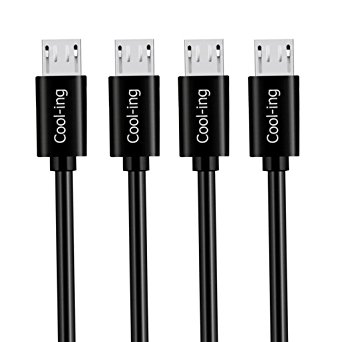 Micro USB Cable,Cool-ing [4-Pack] 3ft PowerLine Premium High Speed Sync Micro USB Charging Cable Cord 2.0 A Male to Micro B Universal for HTC,Samsung,Nokia,LG,Motorola,Android Smartphones and More