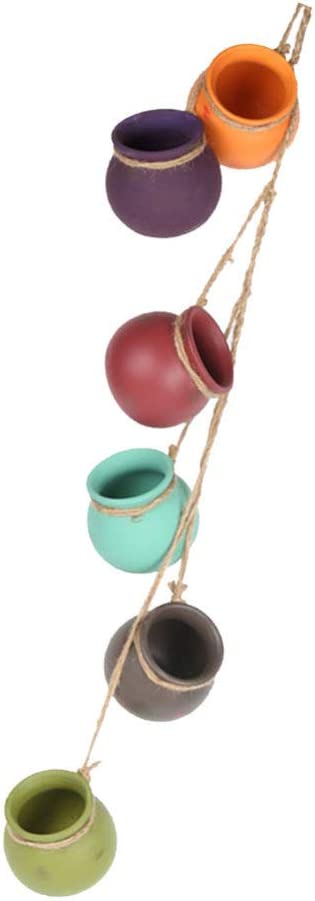 DOITOOL Hanging Succulent Planters Dangling Ceramic Pot Pendant Hanging Basket Succulent Planter Honey Jar Small Porcelain Pots Home Office Table Desk Decoration Hanging Flower Pots Indoor