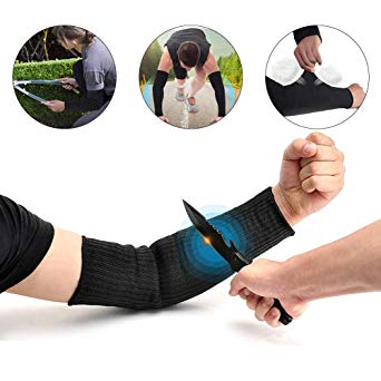 Arm Protection Sleeves, Heat Burn Cut Resistant Sleeves Steel Wire Armband Level 5 Protection Protective Anti Abrasion Safety Arm Guard for Garden Kitchen Farm Work Safety Sleeves