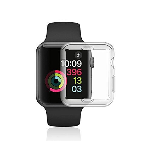 Apple Watch series 3 Case, Auideas iwatch 3 screen protector tpu all-around 0.3mm ultra-thin bumper cover for 2017 Apple Watch series 3 38mm