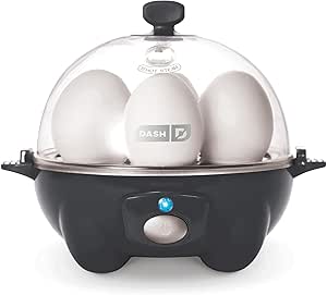 DASH Rapid Egg Cooker: 7 Egg Capacity Electric Egg Cooker for Hard Boiled Eggs, Poached Eggs, Scrambled Eggs, or Omelets with Auto Shut Off Feature - Black