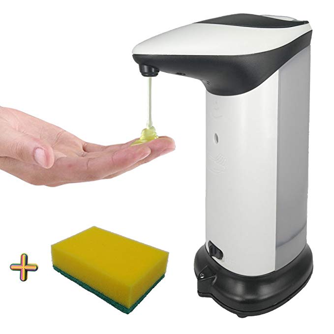 SmileNut Automatic soap dispenser,IR Infrared Motion Sensor Liquid Dispenser, For Kitchen & Bathroom, Bonus Sponge scouring pad(14.7OZ)
