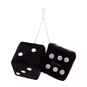 Zone Tech Black Hanging Dice- A Pair