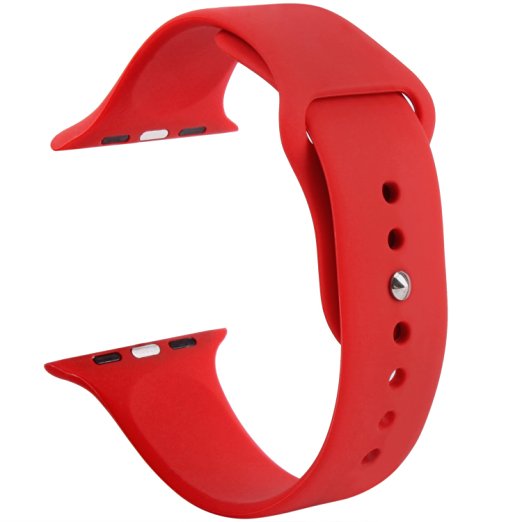 For Apple Watch Band,Goodidus Soft Silicone Fitness Replacement Sport Band for Apple Watch L Size(Red 42MM)