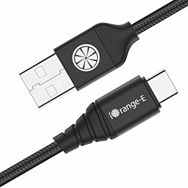 Type C, iOrange-E 6.6ft Stepped USB C Fit Any Cases Strong and Flexible Braided Cable Nylon USB Type C Cable for Nexus 6P 5X, Onplus 2, LG G5, Nokia N1 Tablet, Apple Macbook 12 inch, Pixel, Black