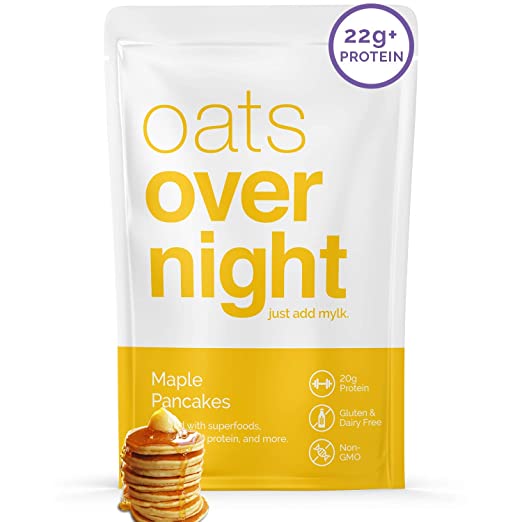 Oats Overnight - Maple Pancakes (8 Meals) Dairy Free, High Protein, Low Sugar Breakfast Shake - Gluten Free, High Fiber, Non GMO&nbsp;Oatmeal&nbsp;(2.6oz per meal)