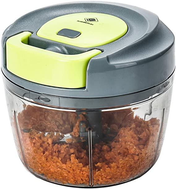 Kalokelvin Food Chopper: 3-Cup Powerful Manual Hand Held Chopper/Mincer/Mixer/Blender to Chop Fruits, Nuts, Herbs, Onions, VegetablesBlender Processor/Food Processor (750ML)