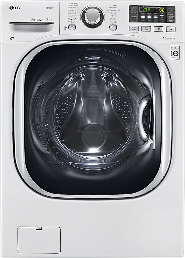 LG - 4.3 Cu. Ft. 14-Cycle Washer and 8-Cycle Dryer Electric Combo - White