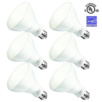 Shine Hai BR30 LED Bulbs Dimmable 9w, UL-Listed, 60W Equivalent, 3000K Soft White LED Light Bulb, E26 Base, FCC,Energy Star-Qualified, 6-Pack