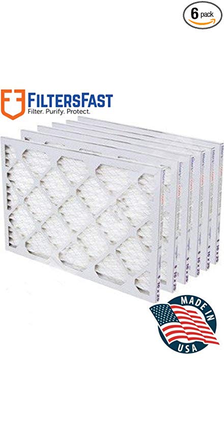 30x30x1 1" Pleated Air Filter Merv 8 - 6 pack by Filters Fast (Actual Size: 29.5" x 29.5" x 0.75")