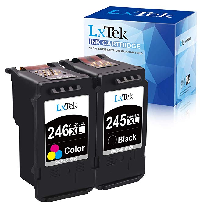 LxTek Remanufactured Ink Cartridge Replacement for Canon PG-245XL CL-246XL PG-245 CL-246 PG-243 CL-244 XL to use with Pixma MX492 TR4520 TS3120 MG2522 MX490 MG2920 MG2922 (Black Tri-Color), 2-Pack