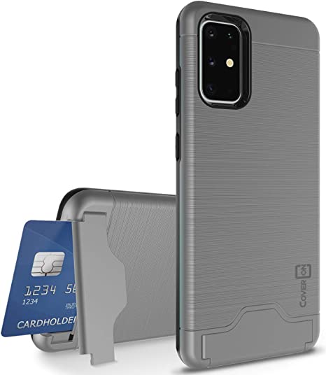 CoverON Kickstand Card Holder SecureCard Series for Samsung Galaxy S20 Plus Case (Gunmetal Gray)