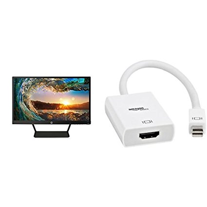 HP Pavilion 21.5-Inch IPS LED HDMI VGA Monitor & AmazonBasics Mini DisplayPort (Thunderbolt) to HDMI Adapter  Bundle