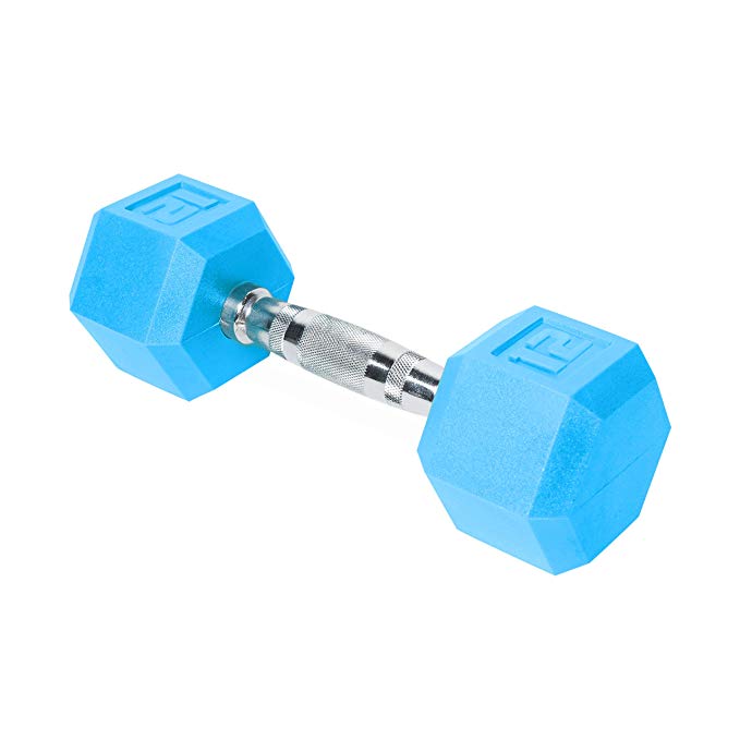 CAP Barbell Color Coated Hex Dumbbell Weights with Contoured Chrome Handle