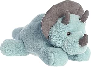 Aurora® Adorable Flopsie™ Triceratops Stuffed Animal - Playful Ease - Timeless Companions - Blue 12 Inches