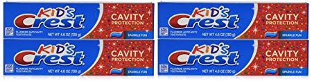 Crest Kid's Crest, Fluoride Anticavity Toothpaste, Sparkle Fun Flavor, 4.6 Ounce Tubes (Pack of 4)