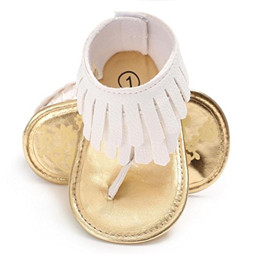 Voberry Toddler Baby Girls Tassel Sandals Soft Soled Anti-slip Fringe Footwear Shoes