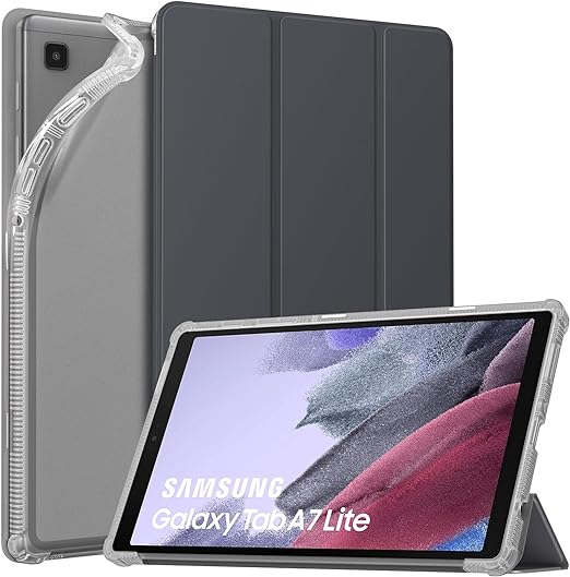 MoKo Case Fits Samsung Galaxy Tab A7 Lite 8.7" 2021 (SM-T225/T220/T227), Slim Lightweight Smart Case Trifold Stand Case with Soft TPU Translucent Frosted Back Shell for Galaxy Tab A7 Lite - Space Gray