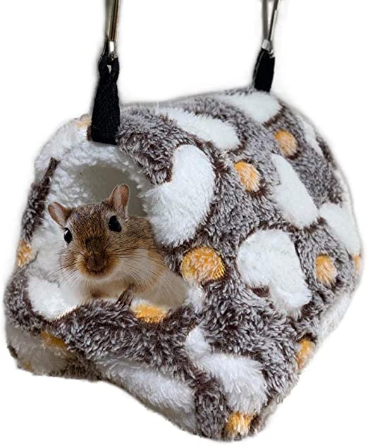 Winter Warm Hamster Bed Playing Soft Hamster Hammock Sleeping Cute Small Animals Nest Hanging Home Resting for Young Guinea Pig Degu Drawl Hedgehog