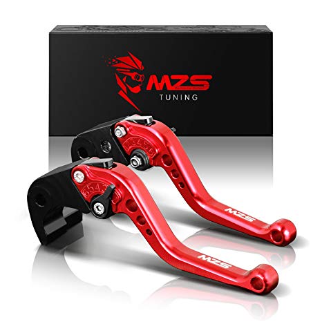 MZS Short Brake Clutch Levers for Yamaha YZF R3 2013-2018/ YZF R25 2013-2018/ MT-03 2015-2018/ MT-25 2015-2018 Red
