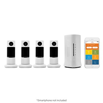 Home8 Twist HD Camera (4-Pack) - 720p HD Security Camera with 300 Degree Pan, Motion Detection, Night Vision and 2-Way Audio