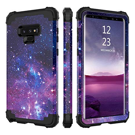 BENTOBEN Case for Samsung Note 9, 3 in 1 Space Design Hybrid Hard PC Soft Rubber Heavy Duty Rugged Bumper Shockproof Starry Three Layer Full Body Protective Phone Cover for Galaxy Note 9, Space Design