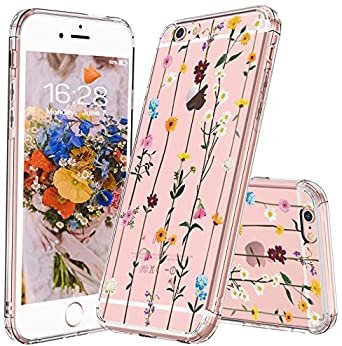 MOSNOVO iPhone 6S Case/iPhone 6 Case Clear, Wildflower Floral Flower Pattern Clear Design Printed Transparent Plastic Hard Case with TPU Bumper Case Cover for iPhone 6/iPhone 6S